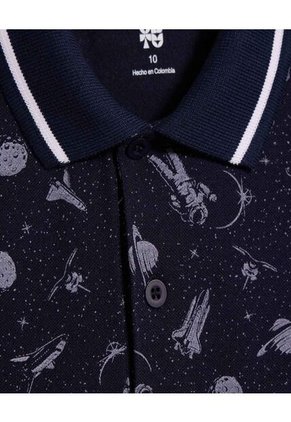 Polo Para Niño Manga Corta Color Azul  Marca Ostu #80110092