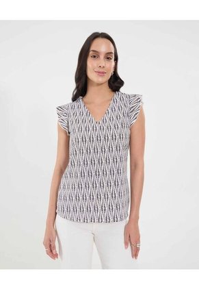 Blusa Para Mujer Manga Corta Color Crudo Marca Ostu #40121160