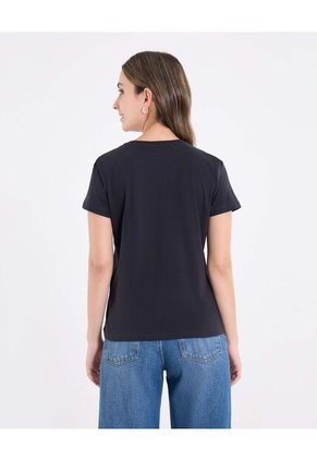 Camiseta  Para Mujer Manga Corta Cuello Redondo Color Negro Marca Ostu #40092709