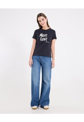 Camiseta  Para Mujer Manga Corta Cuello Redondo Color Negro Marca Ostu #40092709