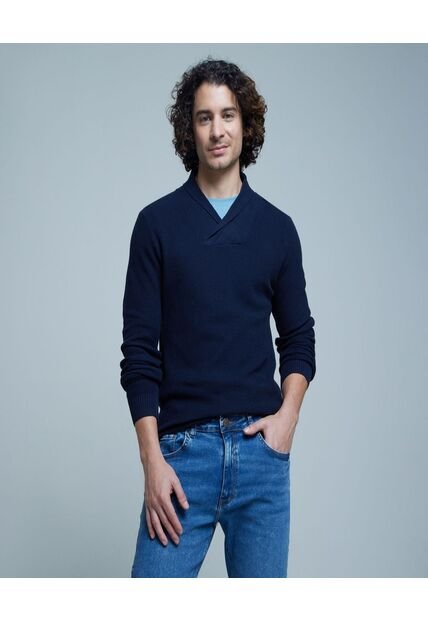 Saco Para Hombre Shawl Neck Color Azul  Marca Ostu #60330036