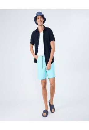 Ropa De Playa Para Hombre Pantaloneta De Baño Corta Color Turquesa Marca Ostu #60270043