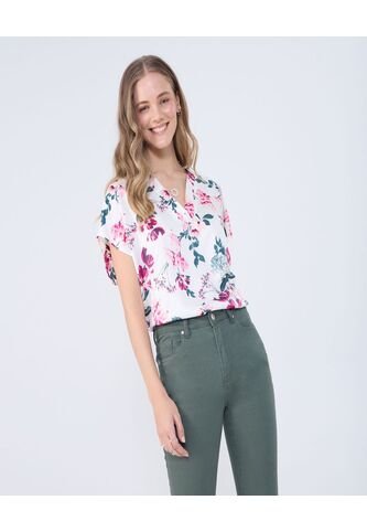 Blusa Para Mujer Manga Corta Color Rosa Marca Ostu #40121110 Ostu