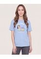 Camiseta Relaxed Con Estampado Lilo Y Stitch  Para Mujer Azul Ostu de Ostu