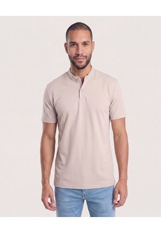 Polo Cuello Mao Regular  Para Hombre Café Ostu Ostu