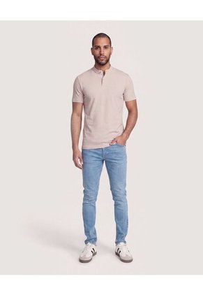 Polo Cuello Mao Regular  Para Hombre Café Ostu