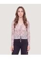 Camiseta Slim Con Moños  Para Mujer Gris Ostu de Ostu