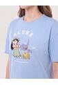 Camiseta Relaxed Con Estampado Lilo Y Stitch  Para Mujer Azul Ostu de Ostu