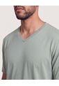 Pijama Cuello V Con Pantalón Estampado  Para Hombre Negro Ostu de Ostu
