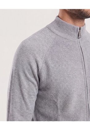 Saco Tejido Con Cierre Frontal  Para Hombre Gris Ostu