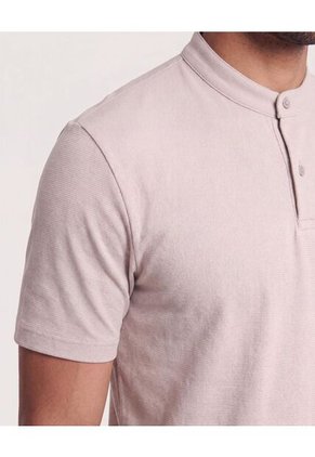 Polo Cuello Mao Regular  Para Hombre Café Ostu