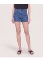 Short Mom Denim Ajuste Relax  Para Mujer Azul Ostu de Ostu