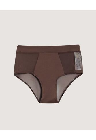 Panty Clásico Con Detalle En Tull  Para Mujer Café Ostu Ostu