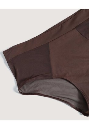 Panty Clásico Con Detalle En Tull  Para Mujer Café Ostu