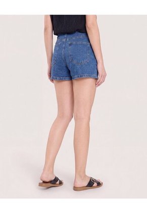 Short Mom Denim Ajuste Relax  Para Mujer Azul Ostu