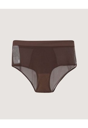 Panty Clásico Con Detalle En Tull  Para Mujer Café Ostu
