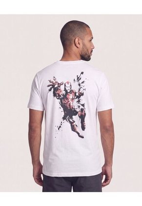 Camiseta Screen Iron Man  Para Hombre Crema Ostu