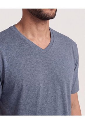 Pijama Cuello V Con Pantalón Estampado  Para Hombre Gris Ostu