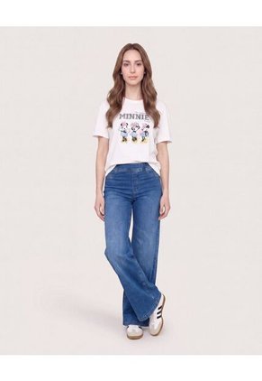Camiseta Relaxed Minnie  Para Mujer Crema Ostu