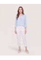 Pantalón Basico Capri  Para Mujer Azul Ostu de Ostu