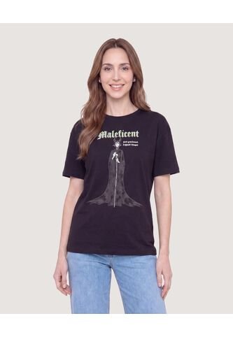 Camiseta Maléfica Manga Corta  Para Mujer Negro Ostu Ostu