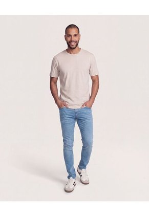 Camiseta Tricot Lisa Básica  Para Hombre Café Ostu