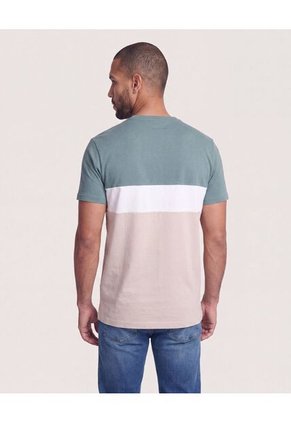Camiseta Henley Con Cortes  Para Hombre Verde Ostu