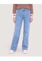 Jean Straight Largo  Para Mujer Azul Ostu de Ostu