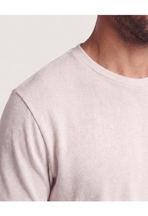 Camiseta Tricot Lisa Básica  Para Hombre Café Ostu