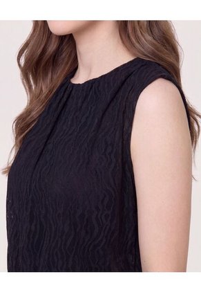 Camiseta Con Textura Recogida  Para Mujer Negro Ostu