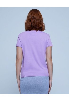 Camiseta Para Mujer Manga Corta Color Lila Pastel Marca Ostu #40091939