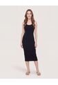 Vestido Largo Tejido  Para Mujer Negro Ostu de Ostu