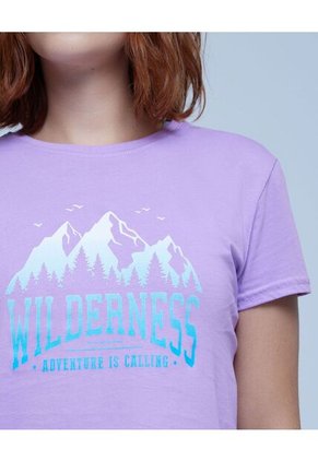 Camiseta Para Mujer Manga Corta Color Lila Pastel Marca Ostu #40091939