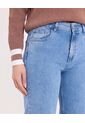 Jean Straight Largo  Para Mujer Azul Ostu de Ostu