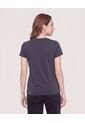Camiseta Slim Con Estampado Vertical  Para Mujer Negro Ostu de Ostu