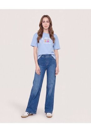 Camiseta Con Estampado Cenicienta  Para Mujer Azul Ostu