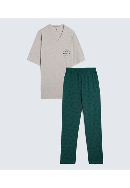 Pijama Para Hombre M/C P/L Color Verde Oscuro Marca Ostu #60040196