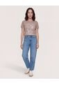 Camiseta  Para Mujer Manga Corta Cuello Redondo Color Beige Marca Ostu #40092832 de Ostu