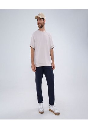 Camiseta Para Hombre Manga Corta Color Beige Marca Ostu #60091394