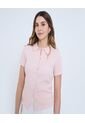 Blusa Para Mujer Manga Corta Color Rosa Marca Ostu #40121129 de Ostu