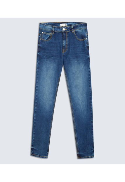 Jean Para Hombre Slim Color Azul Medio Marca Ostu #60160408