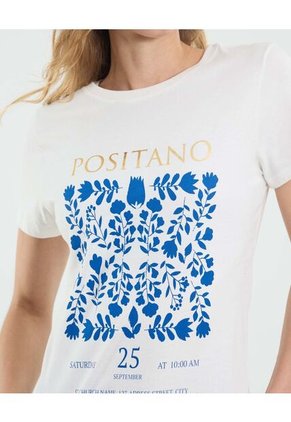 Camiseta Para Mujer Manga Corta Cuello Redondo Color Crema Marca Ostu #40092466