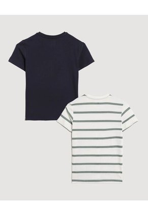 Camiseta X2 Infantil Niño Manga Corta Cuello Redondo Color Beige Marca Ostu #80090308