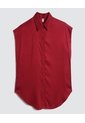 Camisa Para Mujer Manga Corta Color Vino Marca Ostu #40010189 de Ostu