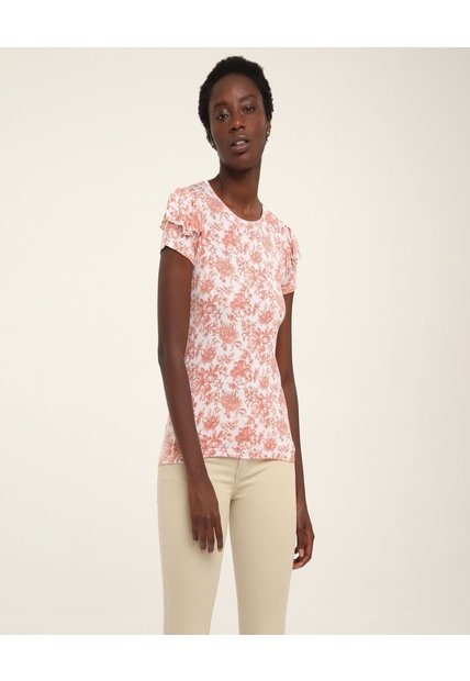 Camiseta Para Mujer Manga Corta Color Naranja Marca Ostu #40091489