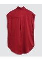 Camisa Para Mujer Manga Corta Color Vino Marca Ostu #40010189 de Ostu