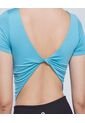 Crop Top Para Mujer Manga Corta Color Azul  Marca Ostu #40092172 de Ostu