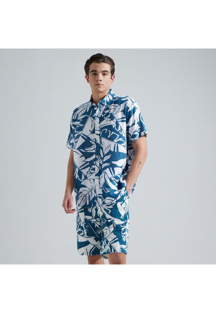Bermuda Para Hombre  Color Azul  Marca Ostu #60100306