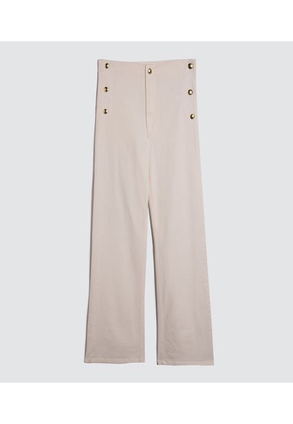 Jean Para Mujer Wide-Leg Color Crudo Marca Ostu #40160396