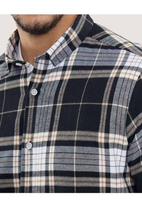 Camisa Para Hombre Manga Larga Sin Bolsillo Cuello Casual M Color Negro Marca Ostu #60010815